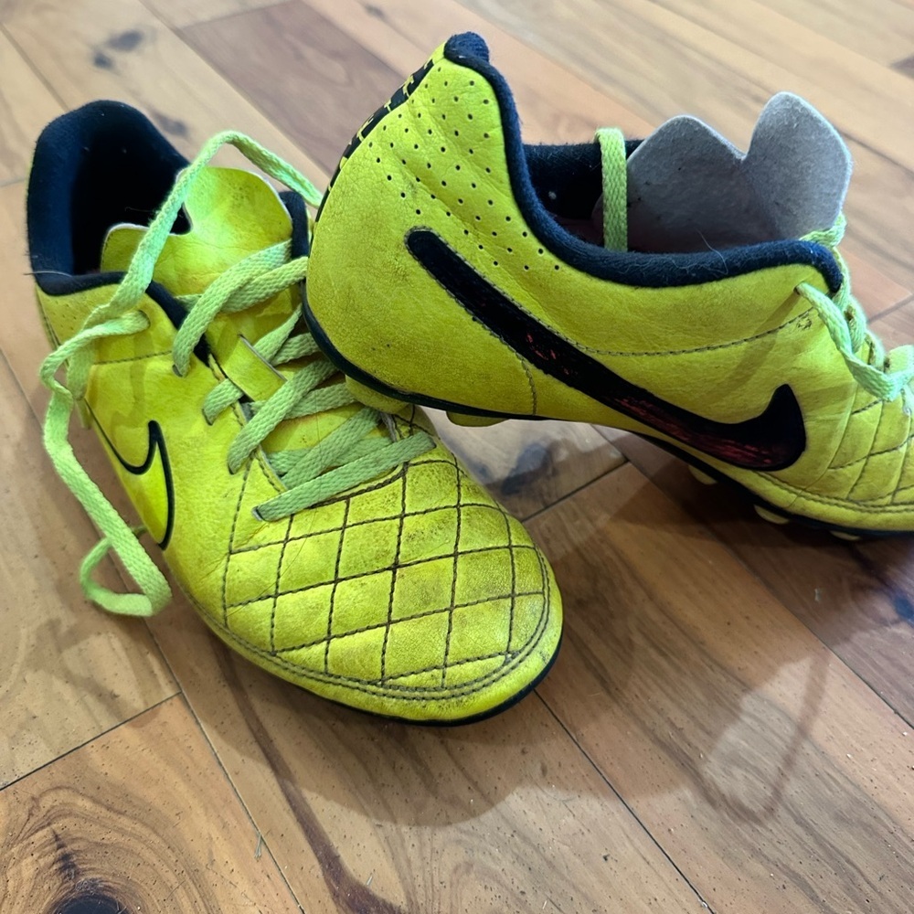 Nike Kids Yellow Cleats